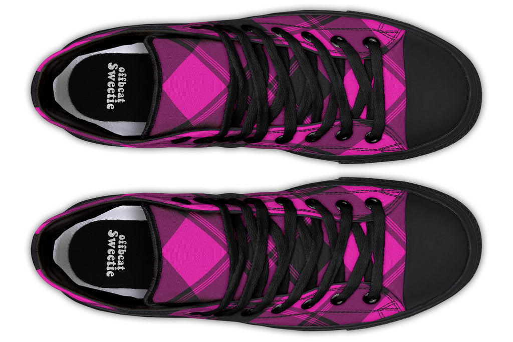 Pretty In Pink Plaid High Tops (Wide)