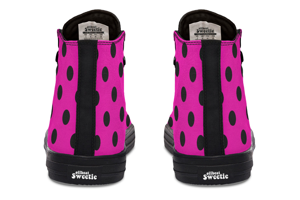 Pretty In Pink Polka Dot High Tops (Wide)