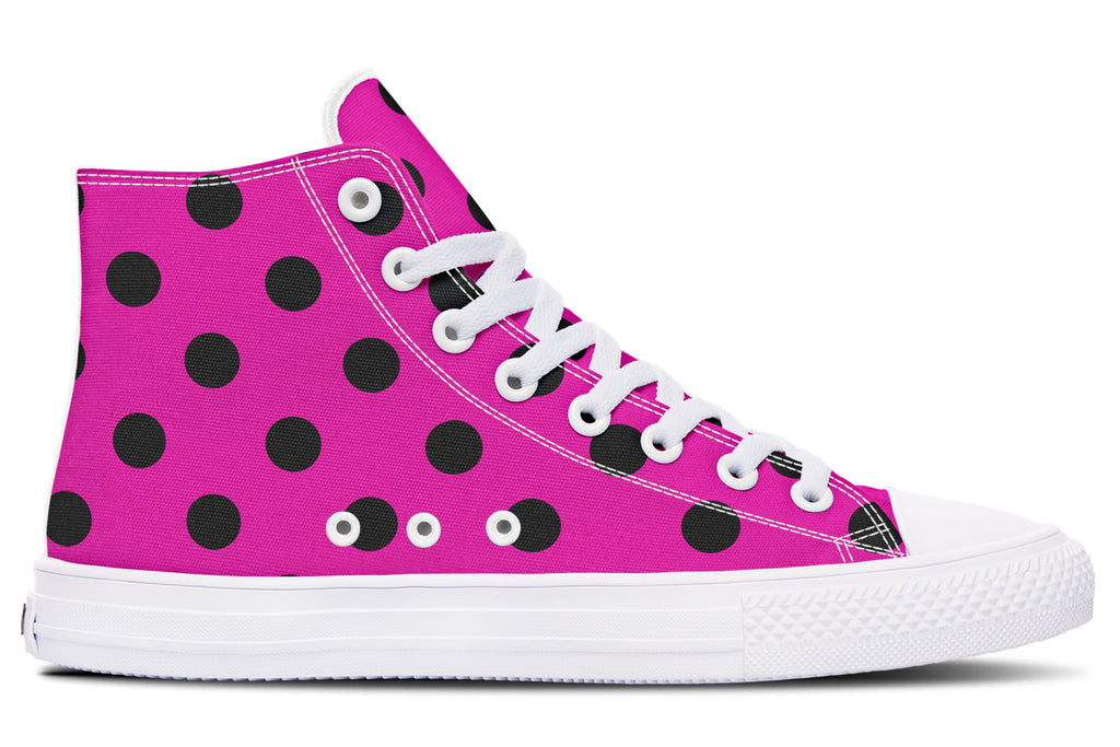Pretty In Pink Polka Dot High Tops (Wide)