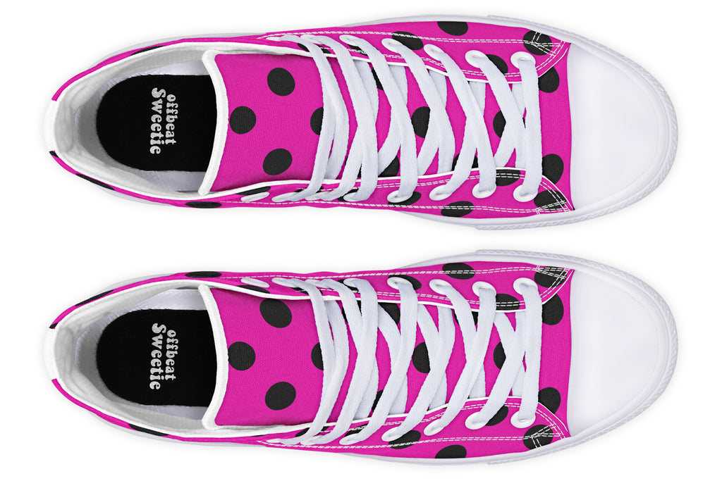 Pretty In Pink Polka Dot High Tops (Wide)