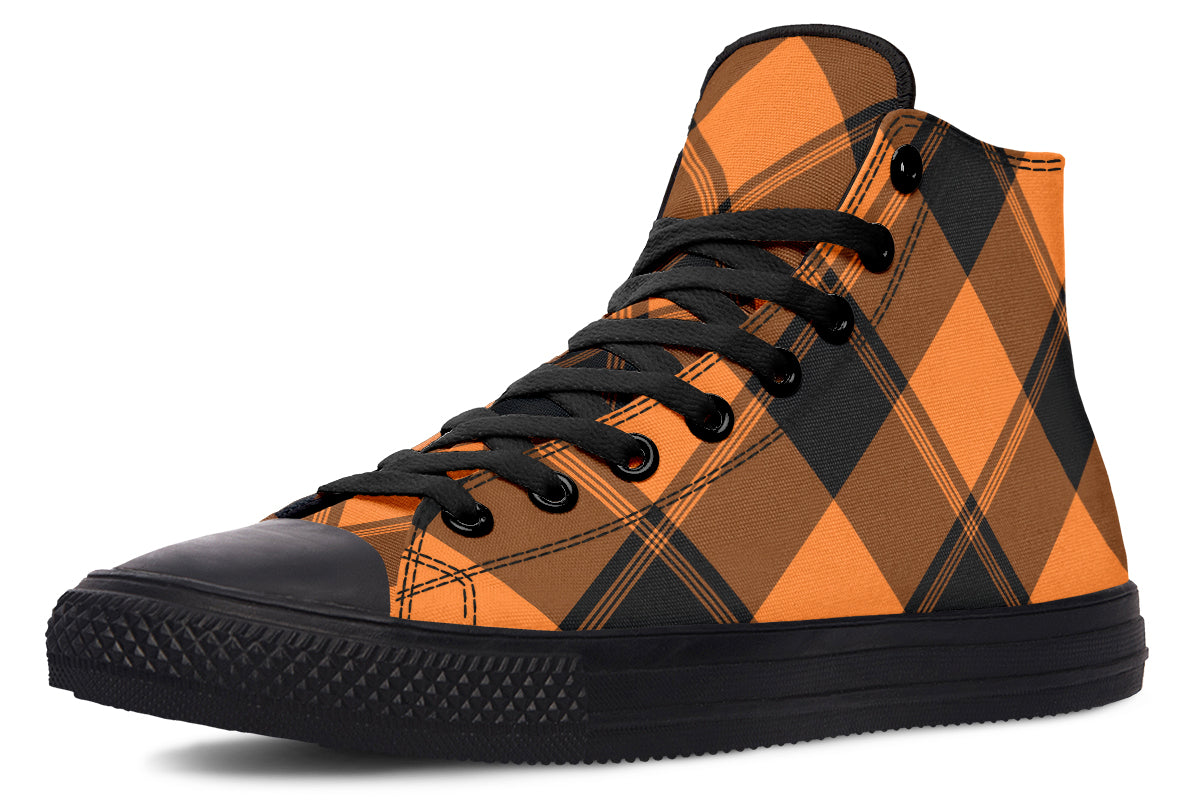 Pumpkin Pop Plaid High Tops