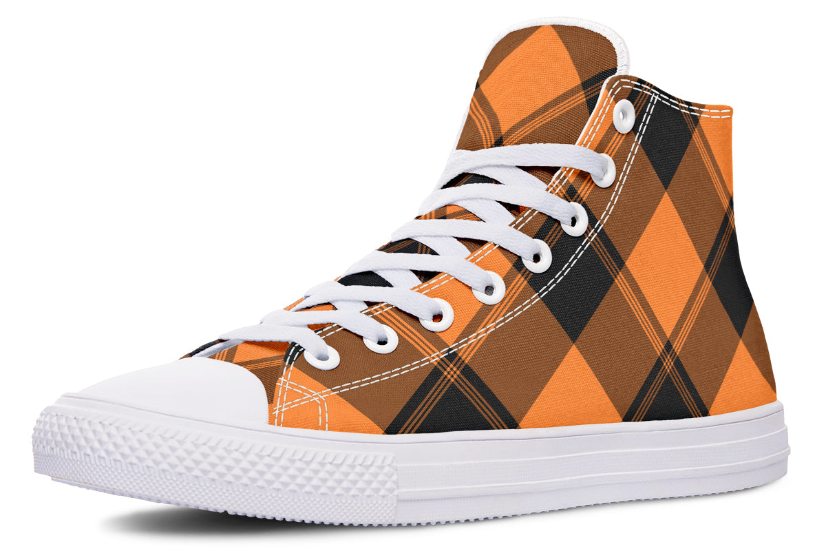 Pumpkin Pop Plaid High Tops