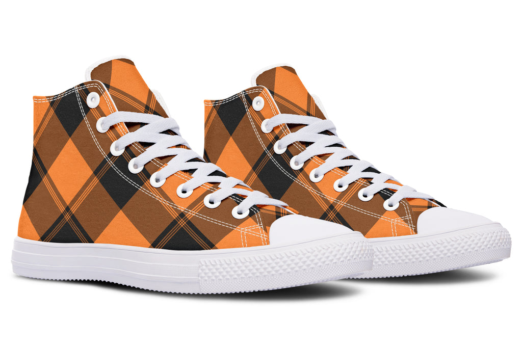 Pumpkin Pop Plaid High Tops