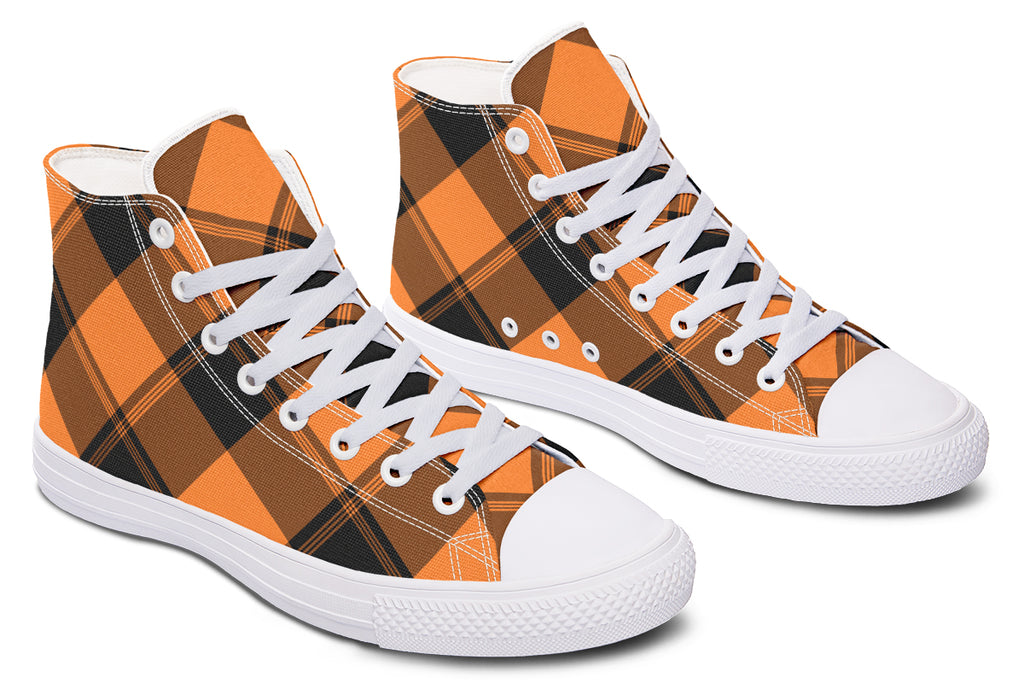 Pumpkin Pop Plaid High Tops