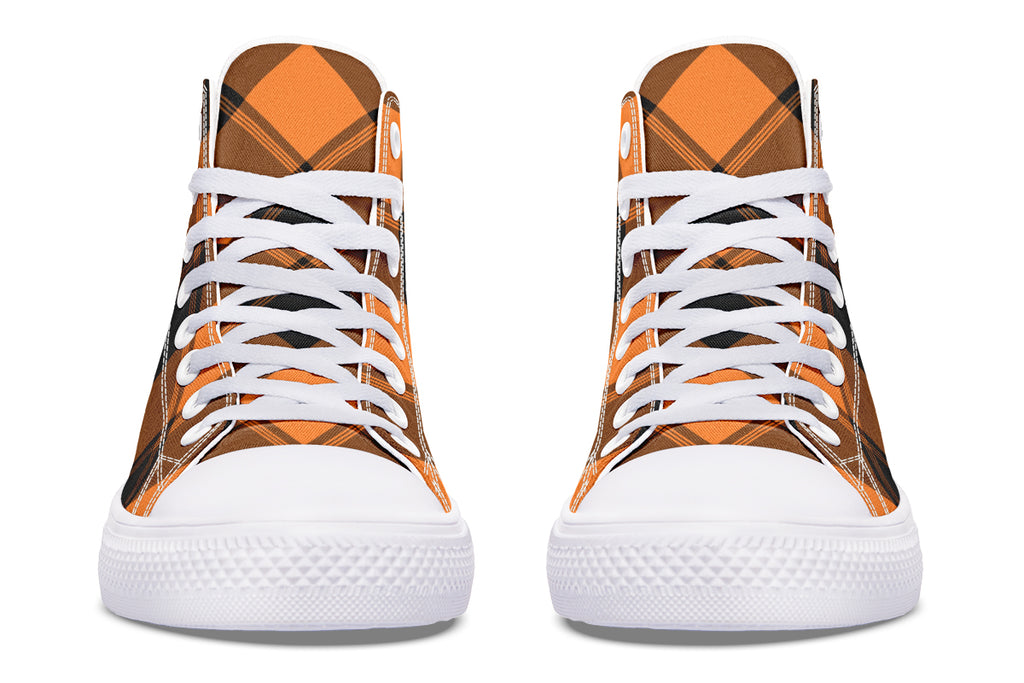 Pumpkin Pop Plaid High Tops