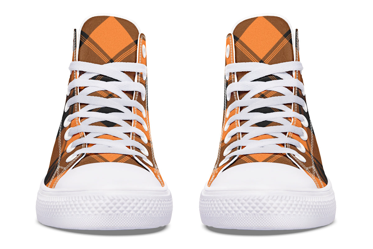 Pumpkin Pop Plaid High Tops