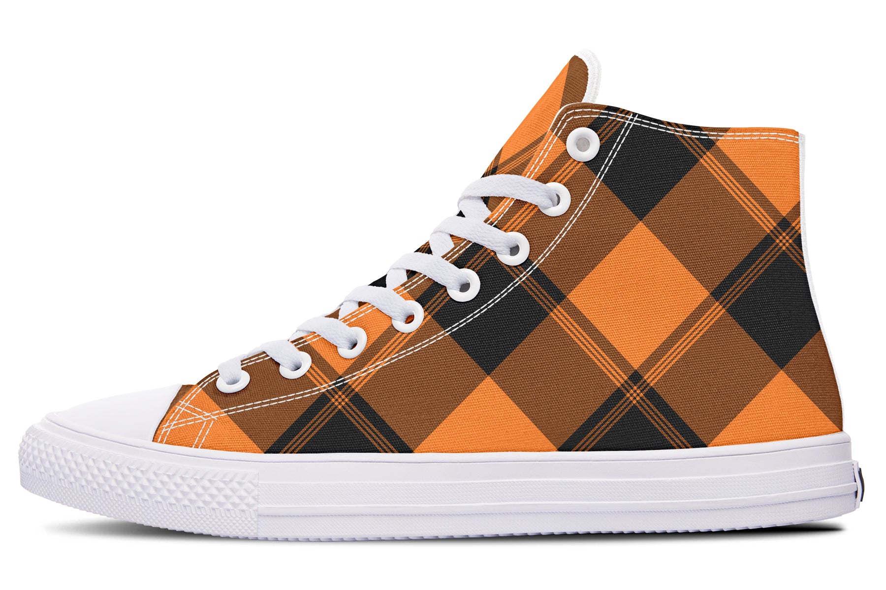 Pumpkin Pop Plaid High Tops