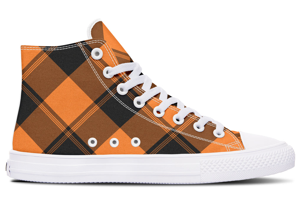 Pumpkin Pop Plaid High Tops