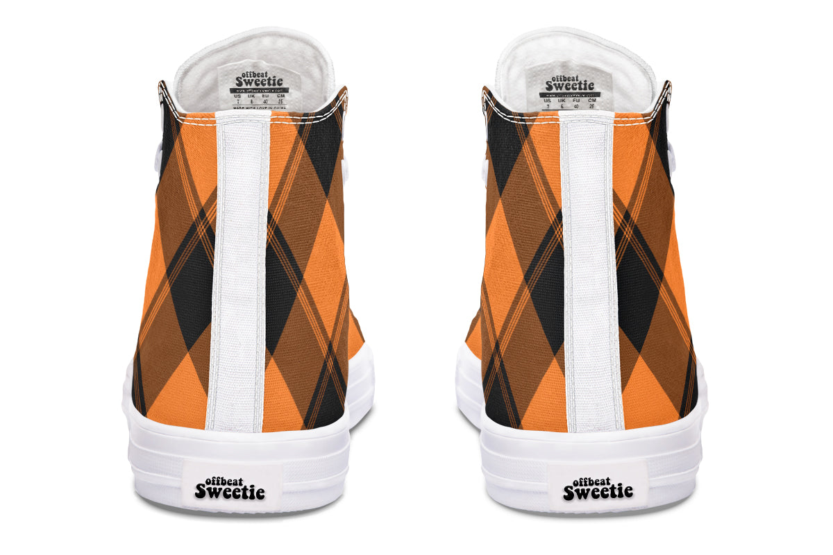 Pumpkin Pop Plaid High Tops