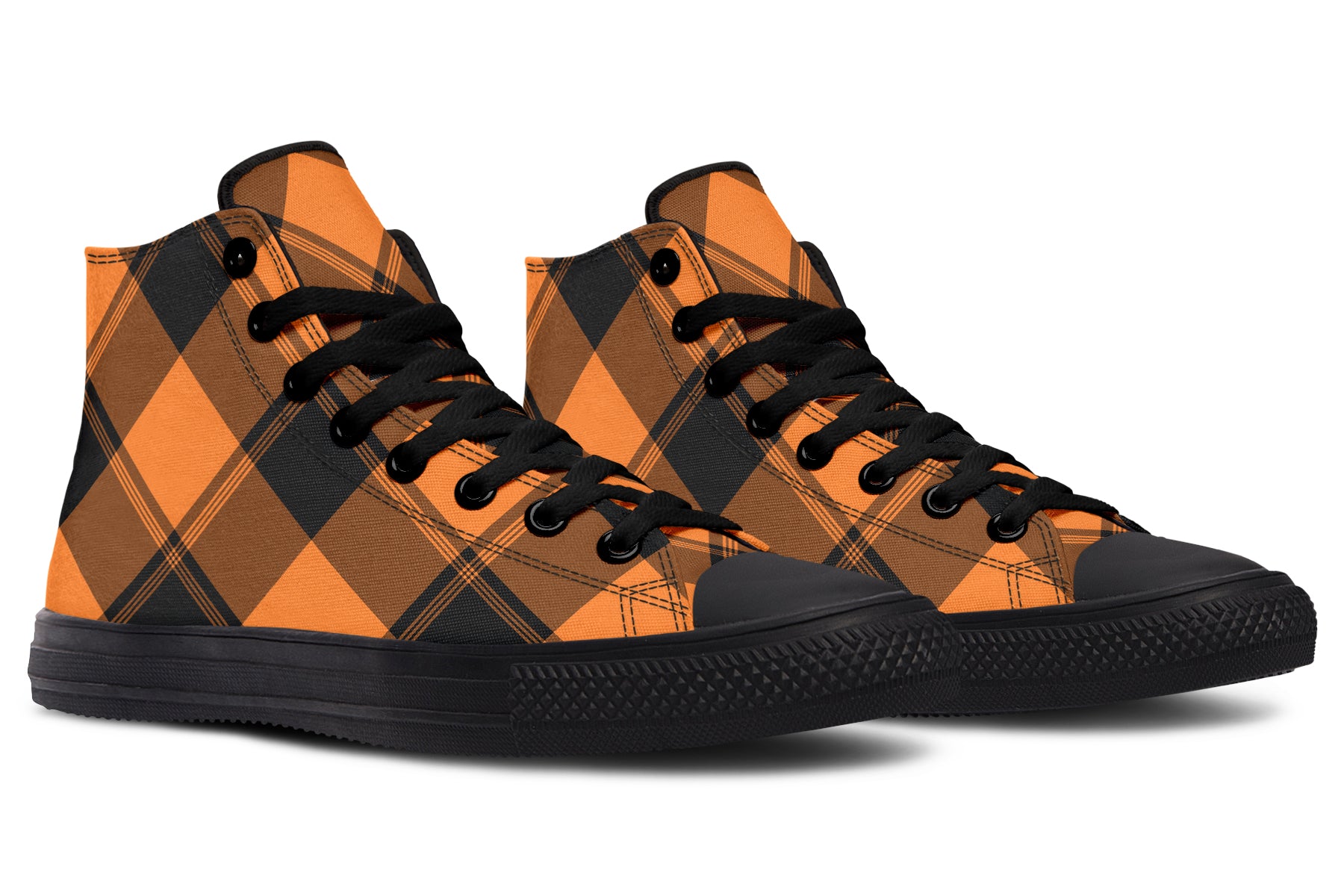 Pumpkin Pop Plaid High Tops (Wide)