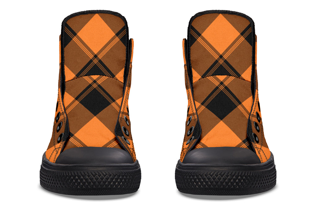 Pumpkin Pop Plaid High Tops (Wide)