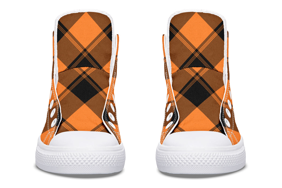 Pumpkin Pop Plaid High Tops (Wide)