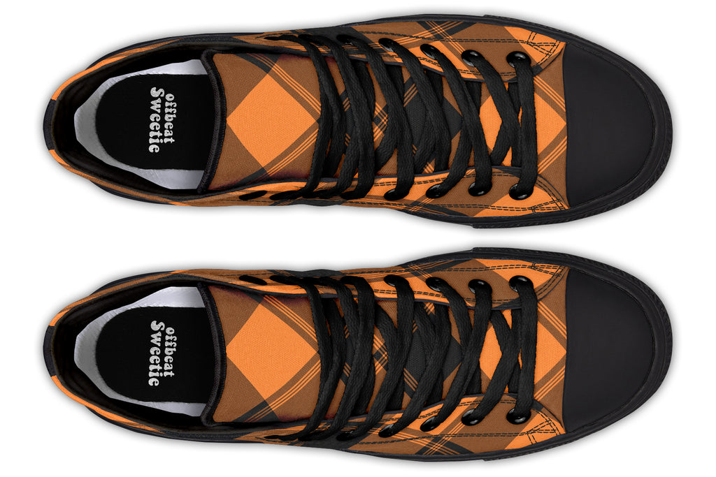 Pumpkin Pop Plaid High Tops (Wide)