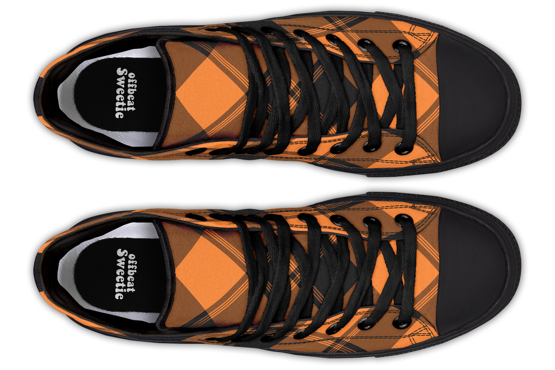 Pumpkin Pop Plaid High Tops (Wide)