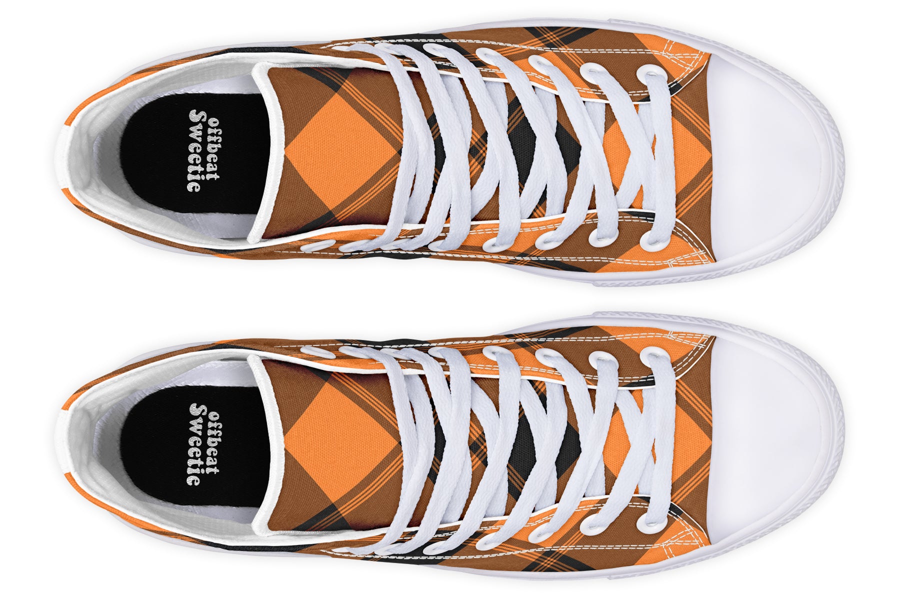 Pumpkin Pop Plaid High Tops (Wide)