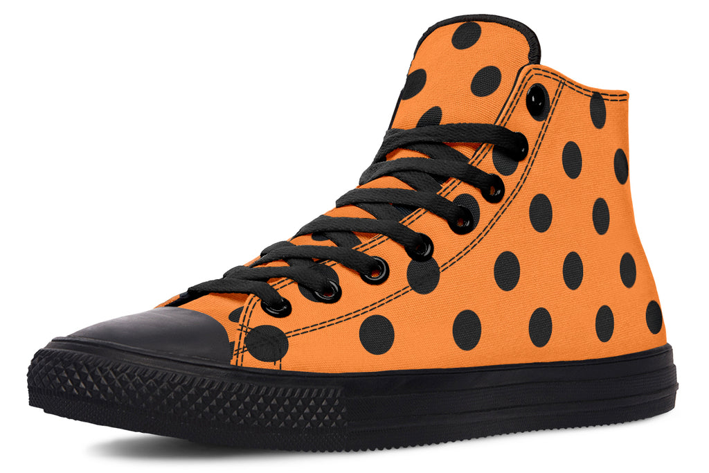 Pumpkin Pop Polka Dot High Tops (Wide)
