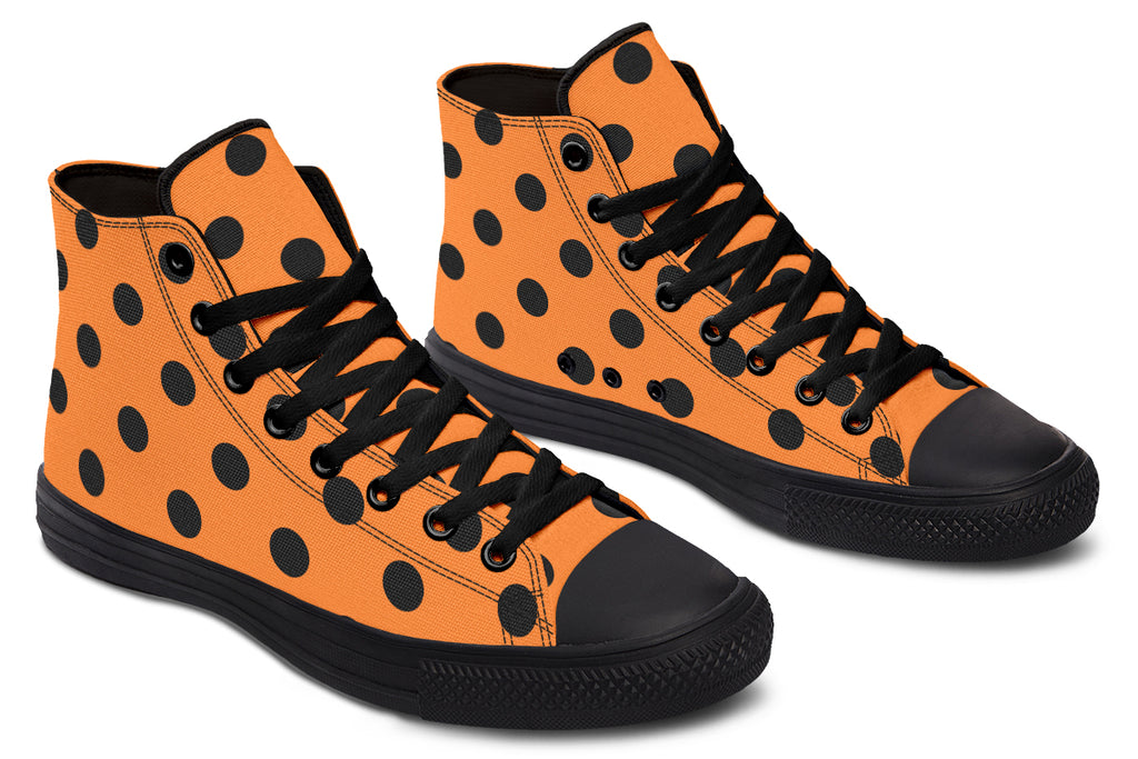 Pumpkin Pop Polka Dot High Tops (Wide)