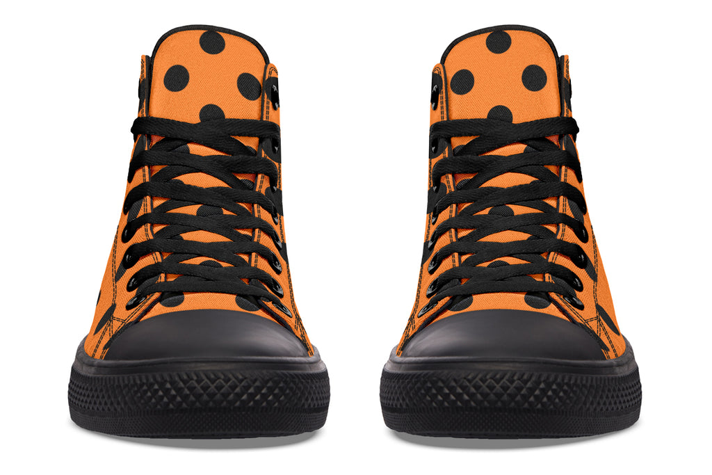Pumpkin Pop Polka Dot High Tops (Wide)