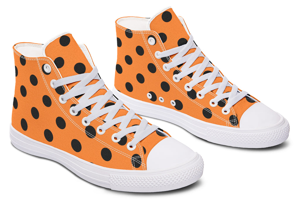 Pumpkin Pop Polka Dot High Tops (Wide)