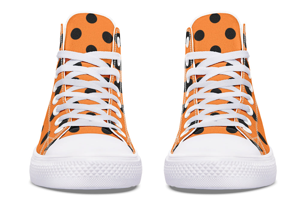 Pumpkin Pop Polka Dot High Tops (Wide)