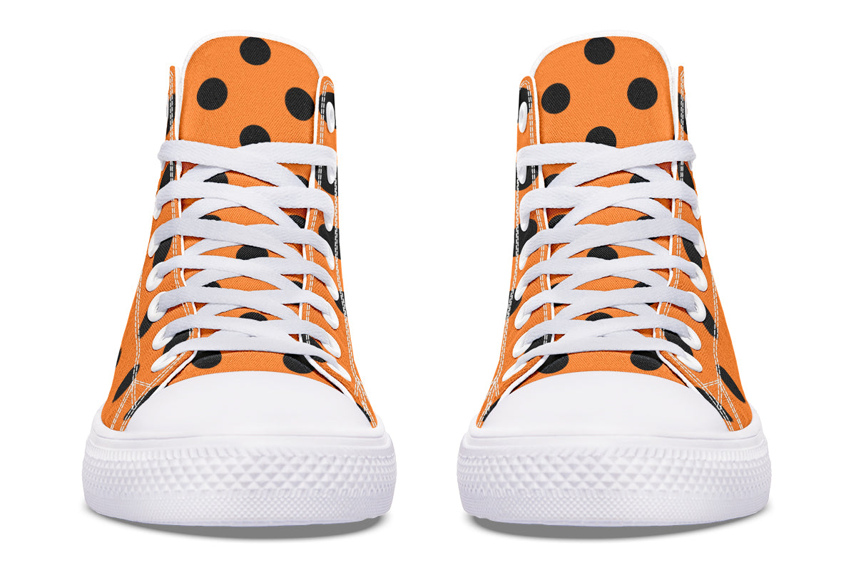 Pumpkin Pop Polka Dot High Tops (Wide)