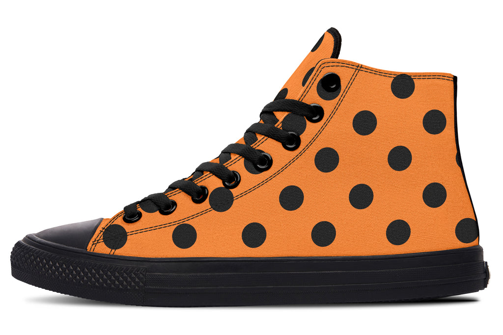 Pumpkin Pop Polka Dot High Tops (Wide)