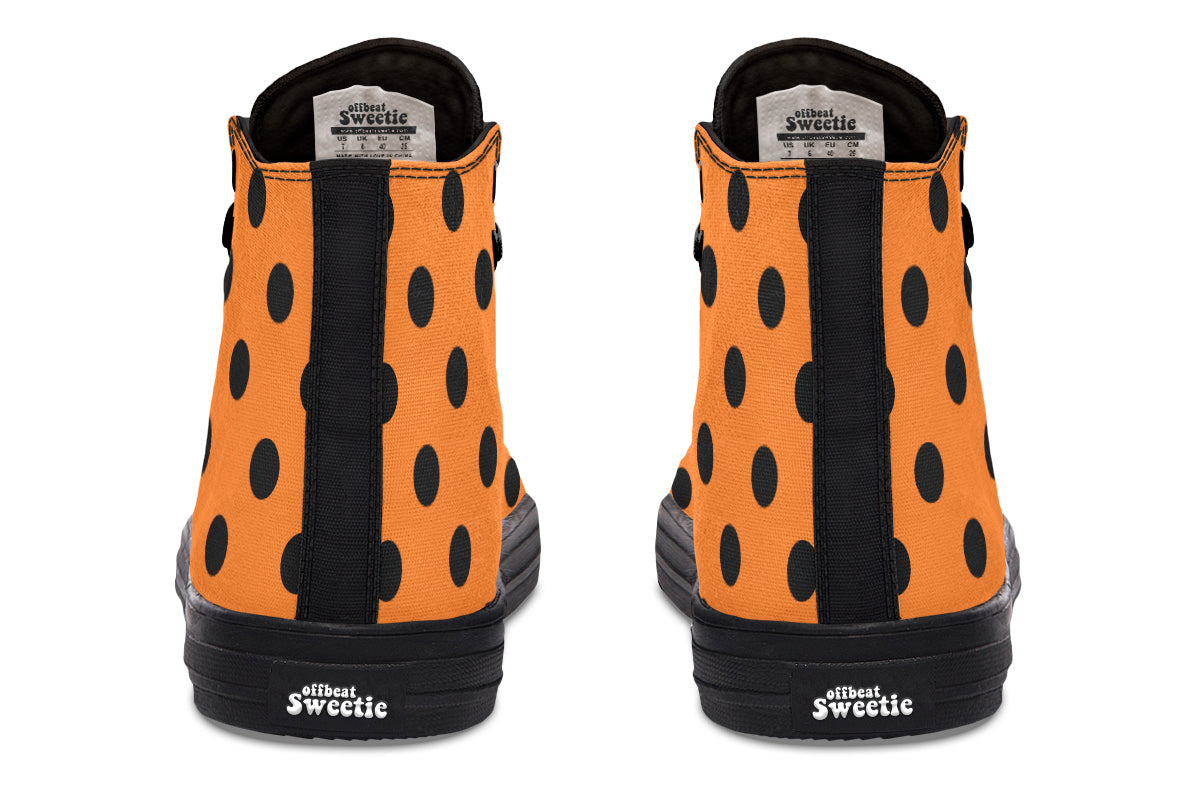 Pumpkin Pop Polka Dot High Tops (Wide)