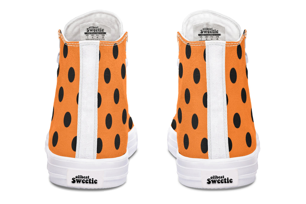 Pumpkin Pop Polka Dot High Tops (Wide)