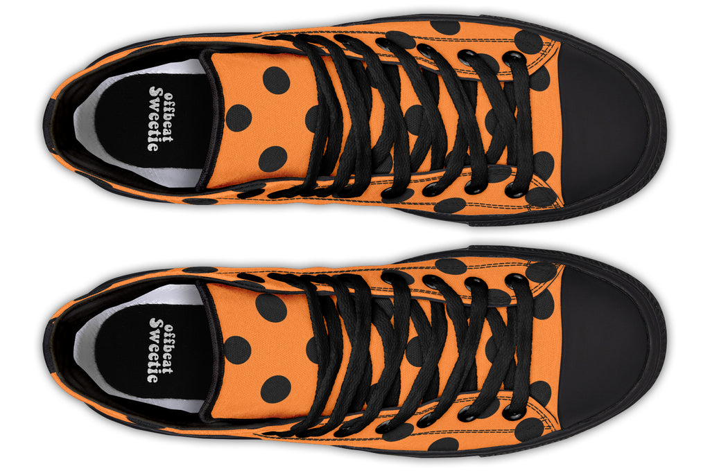 Pumpkin Pop Polka Dot High Tops (Wide)