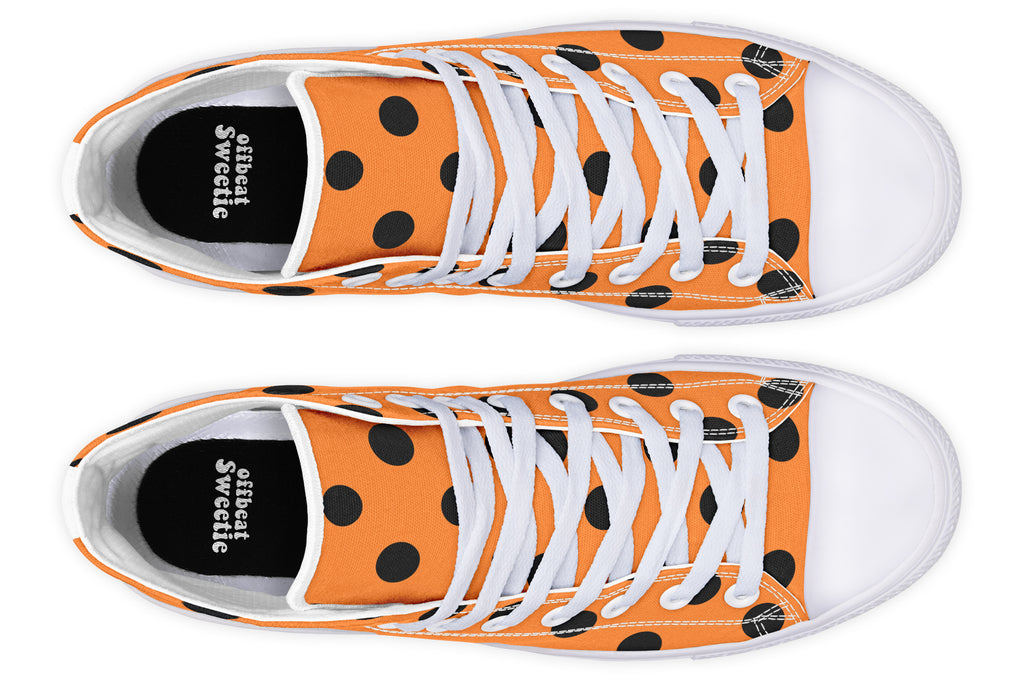 Pumpkin Pop Polka Dot High Tops (Wide)