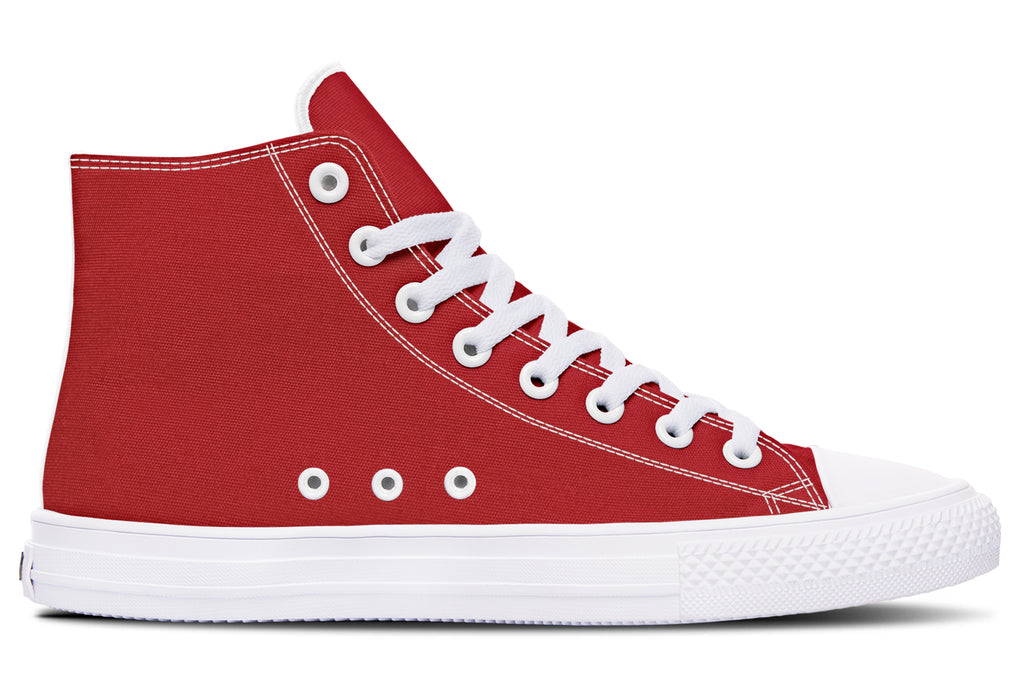 Purple And Red Mismatch High Tops - Offbeat Sweetie