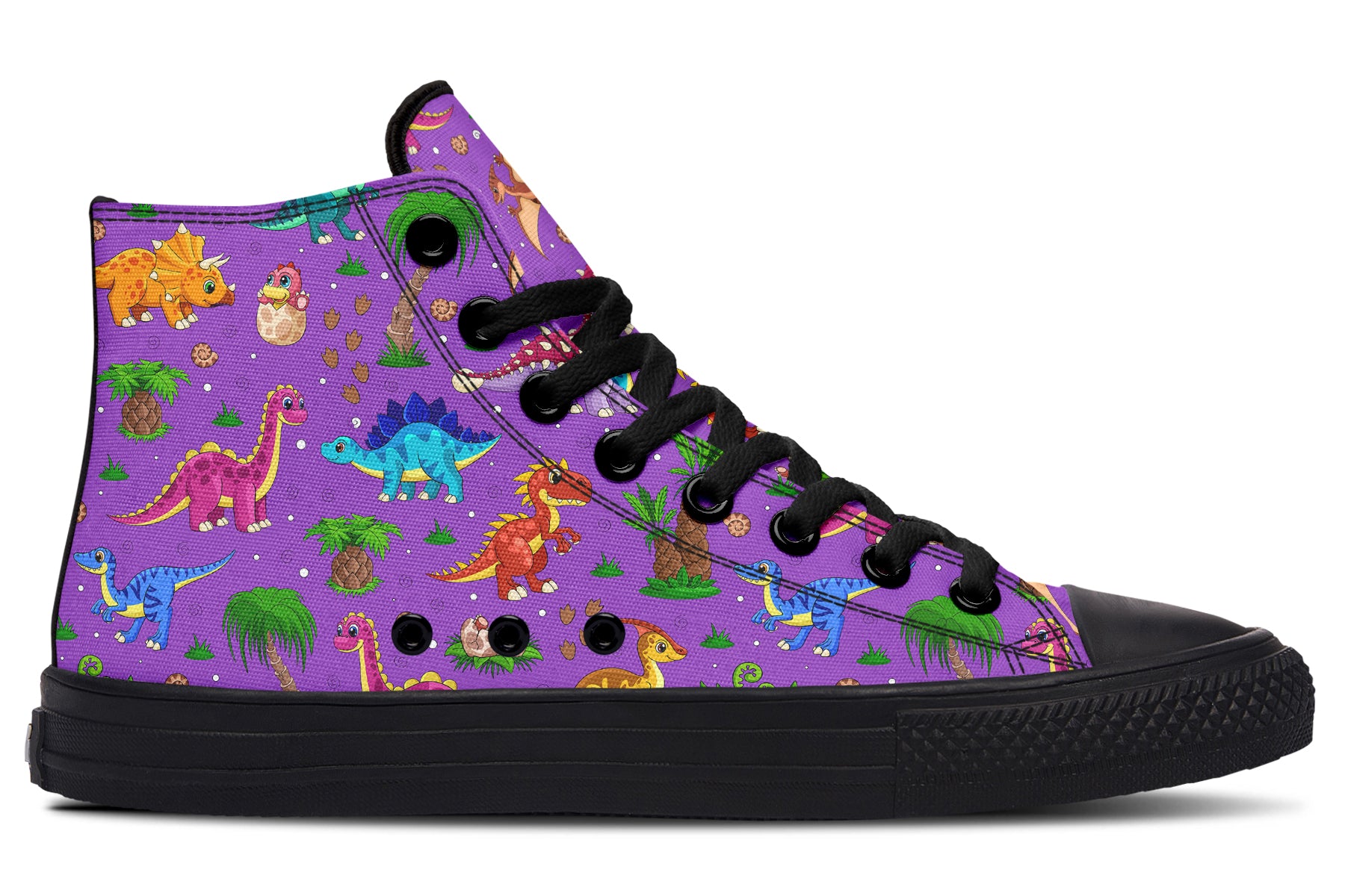 Purple Baby Dinos High Tops - Offbeat Sweetie
