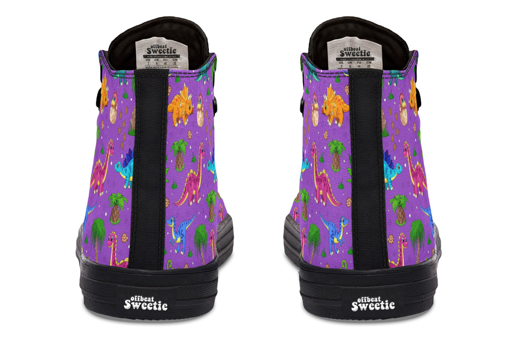 Purple Baby Dinos High Tops - Offbeat Sweetie