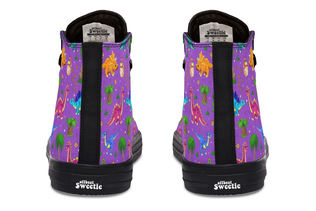 Purple Baby Dinos High Tops - Offbeat Sweetie
