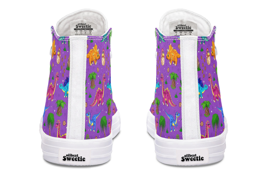 Purple Baby Dinos High Tops - Offbeat Sweetie