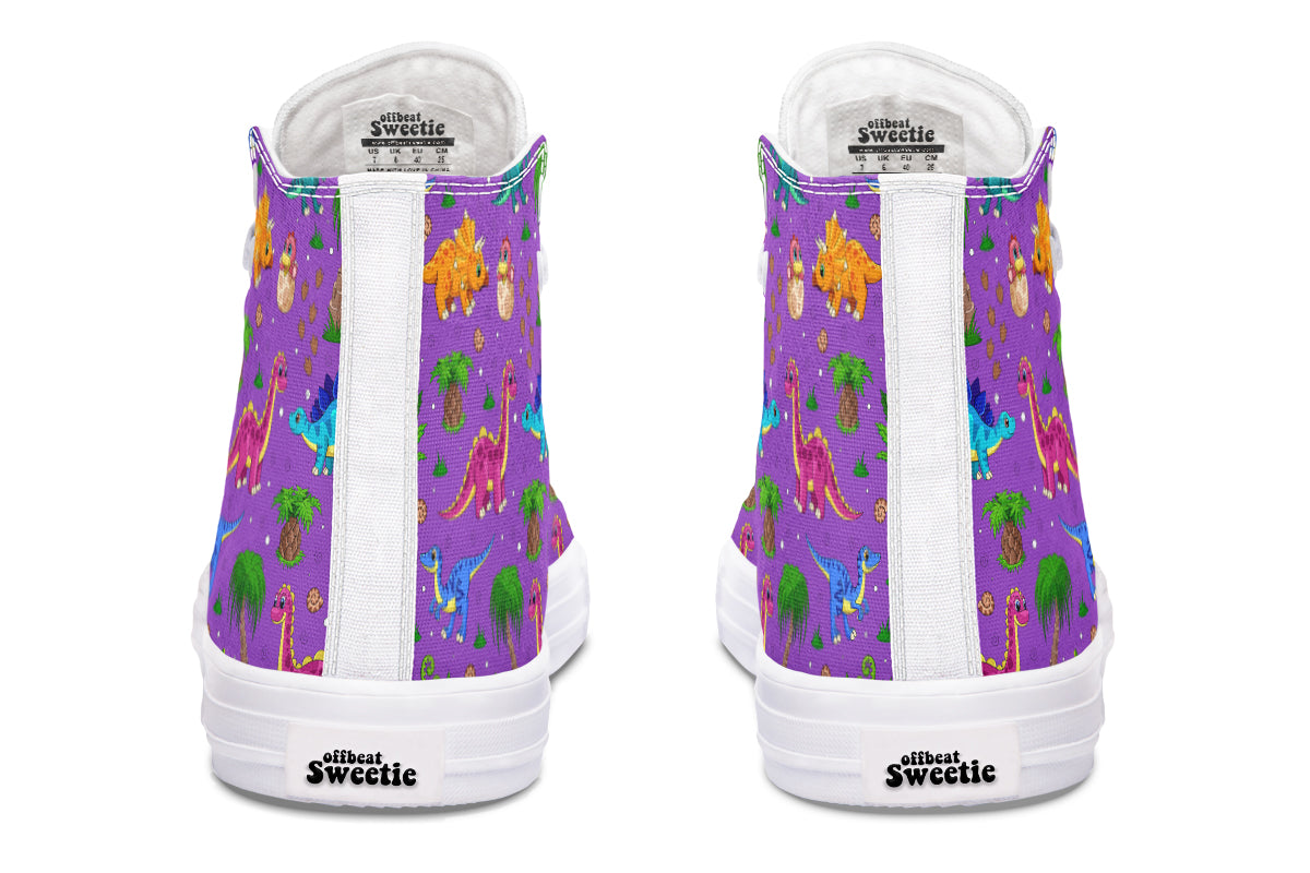 Purple Baby Dinos High Tops - Offbeat Sweetie