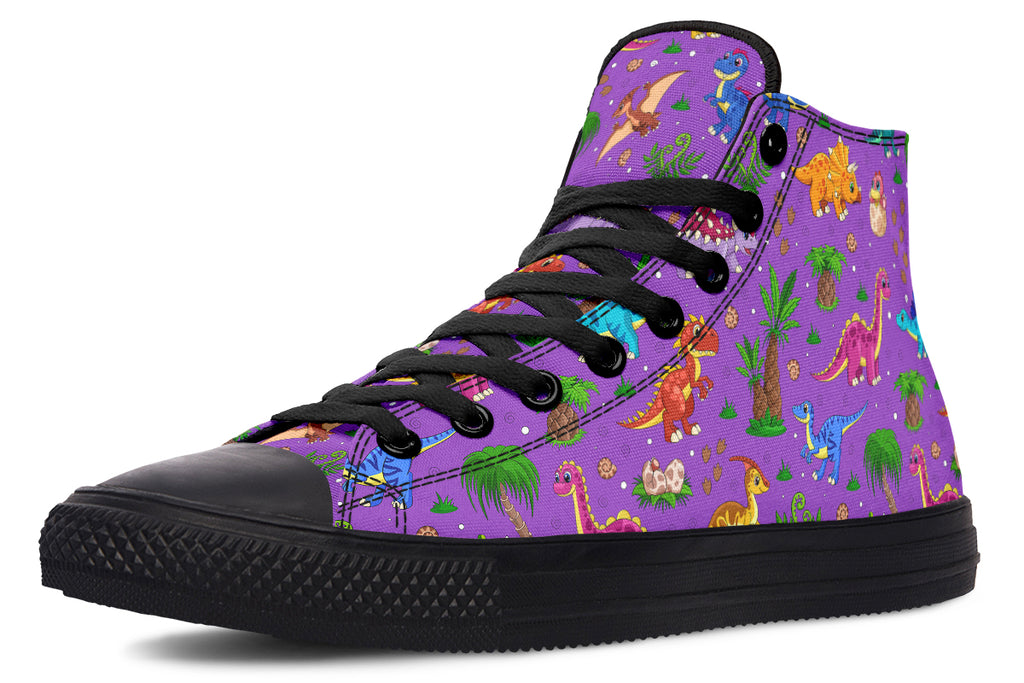 Purple Baby Dinos High Tops (Wide)
