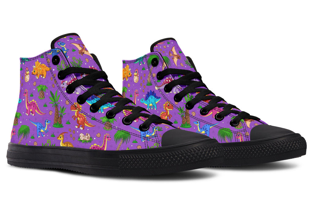 Purple Baby Dinos High Tops (Wide)