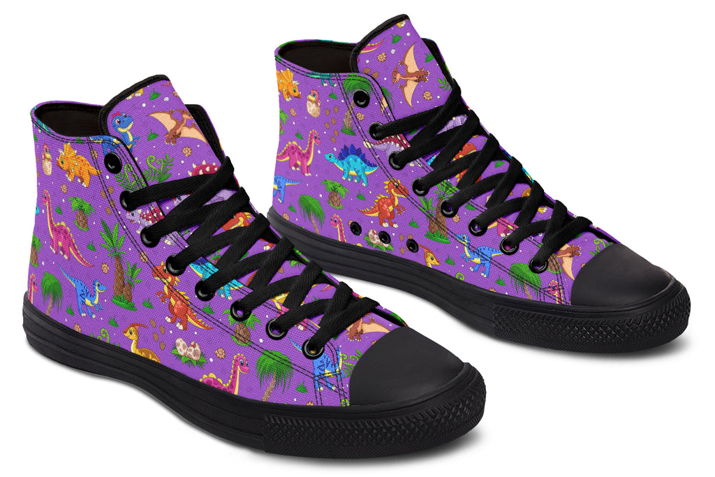 Purple Baby Dinos High Tops (Wide)