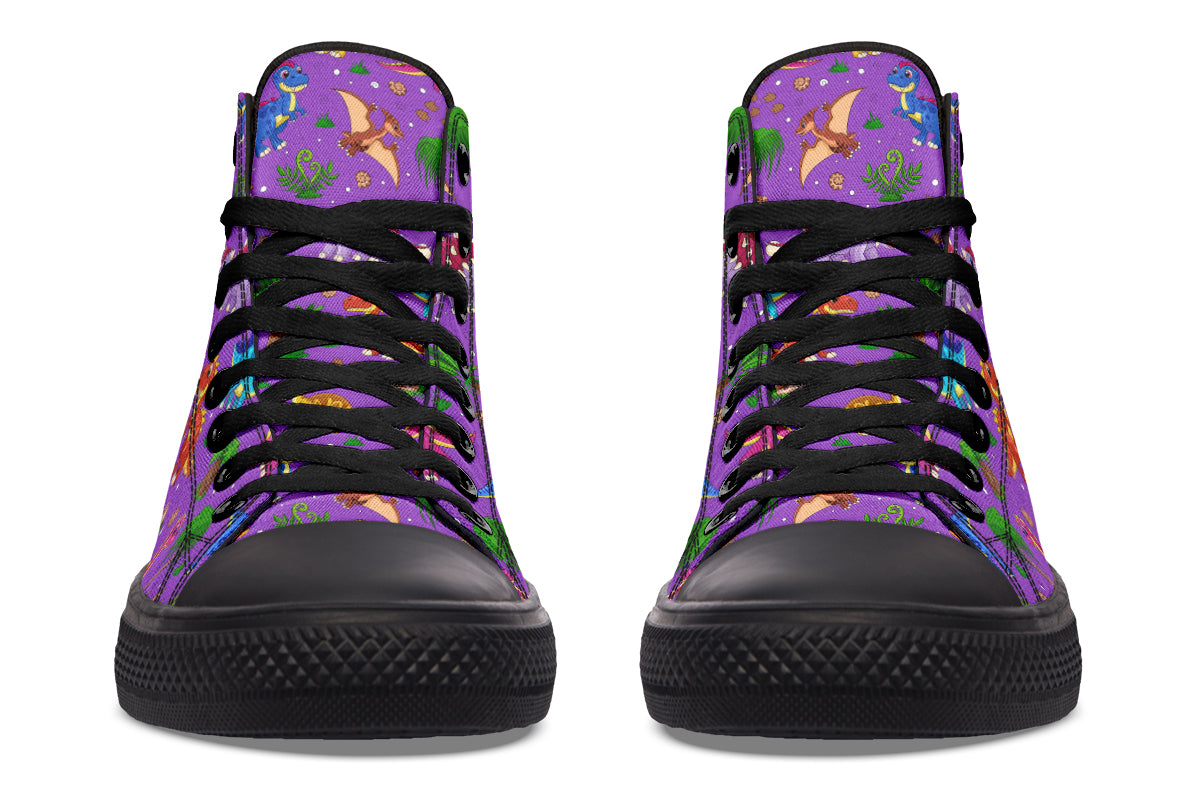 Purple Baby Dinos High Tops (Wide)