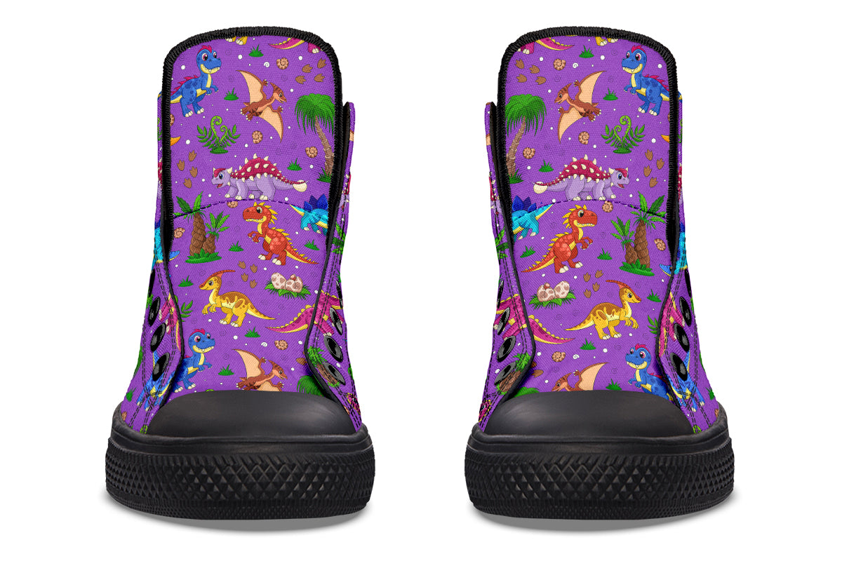 Purple Baby Dinos High Tops (Wide)