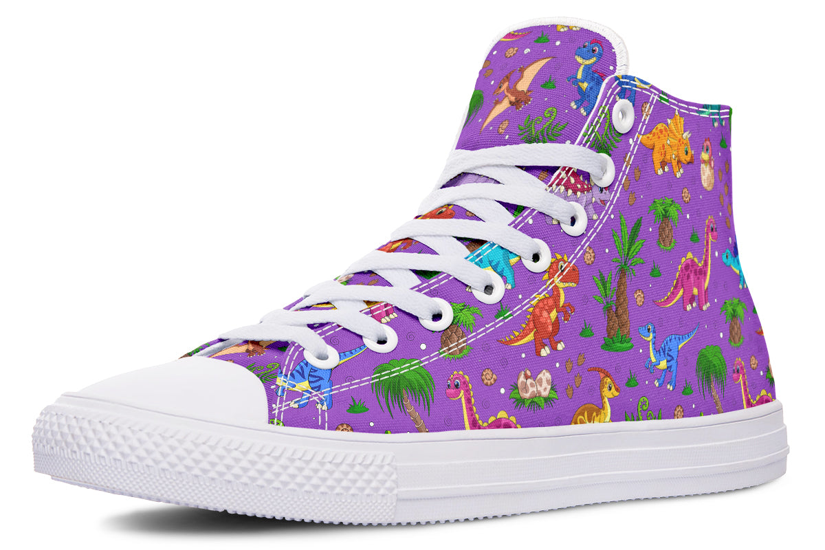 Purple Baby Dinos High Tops (Wide)