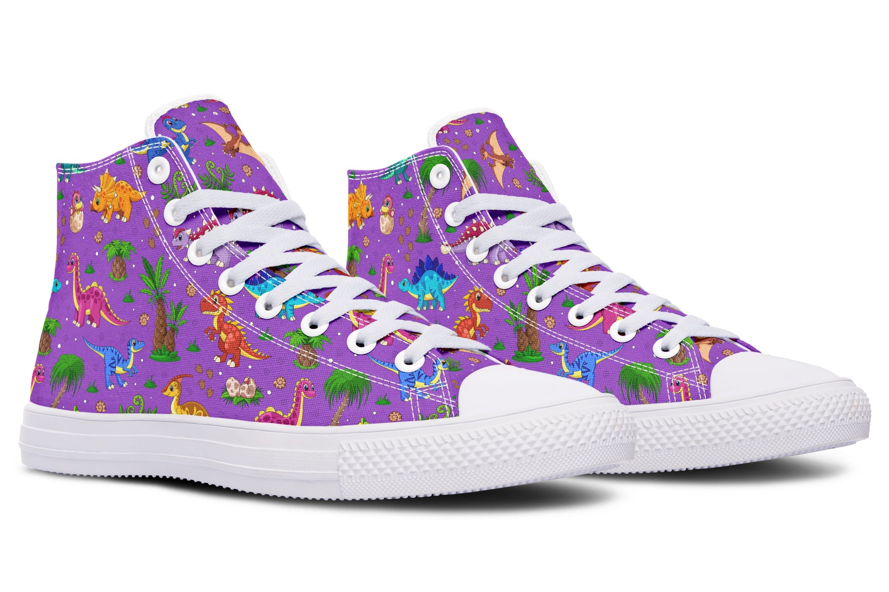 Purple Baby Dinos High Tops (Wide)