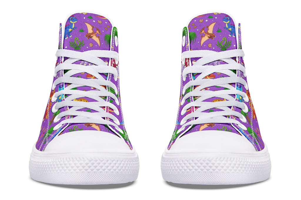 Purple Baby Dinos High Tops (Wide)