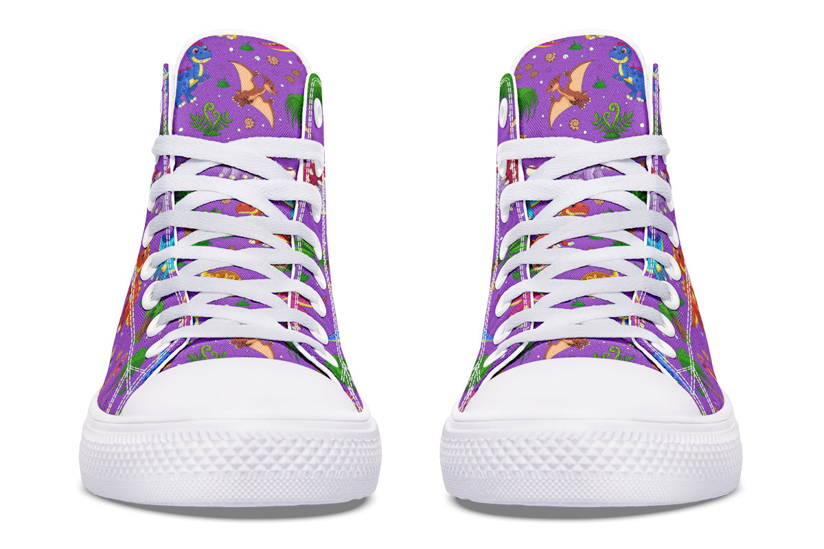 Purple Baby Dinos High Tops (Wide)