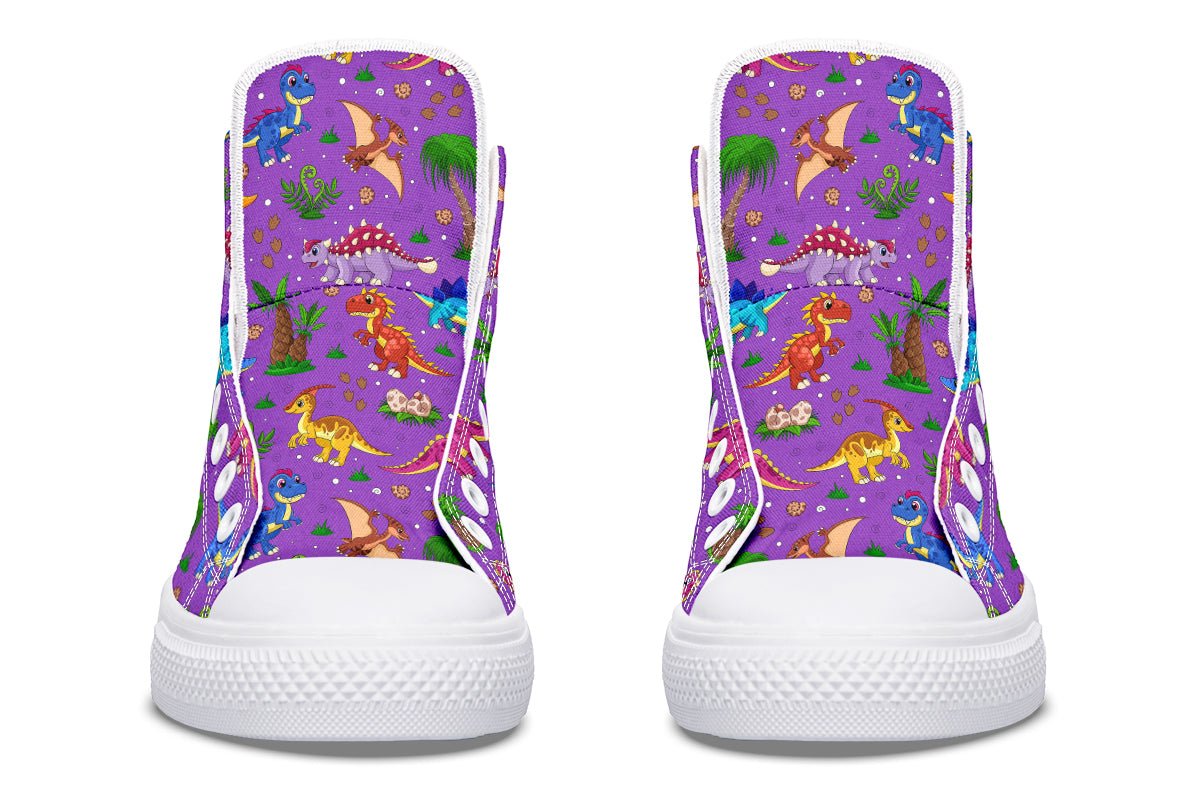 Purple Baby Dinos High Tops (Wide)