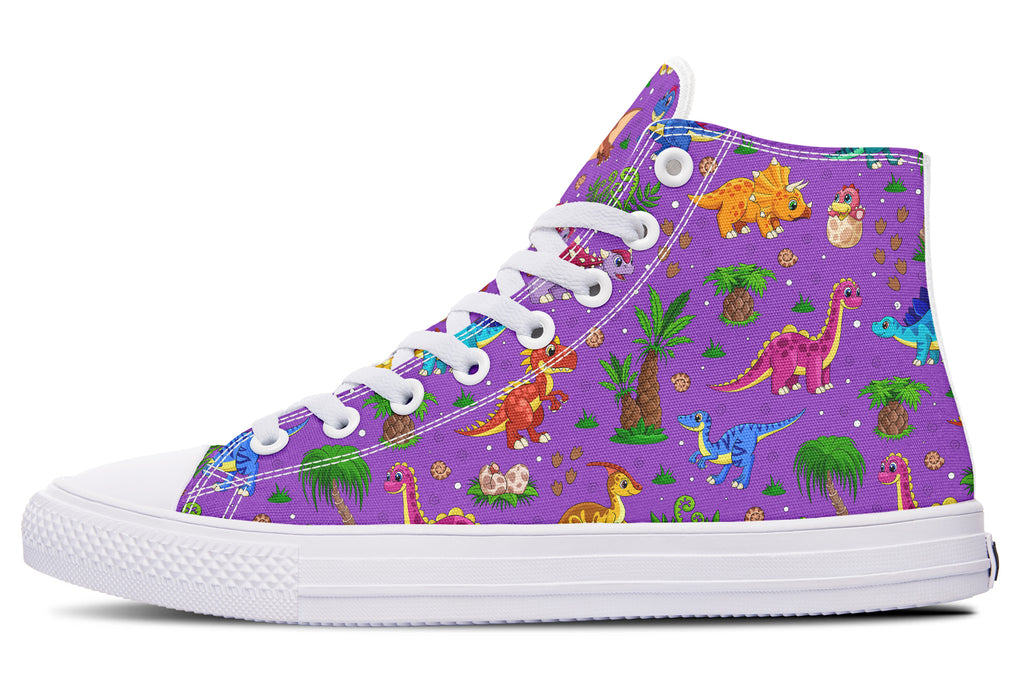 Purple Baby Dinos High Tops (Wide)