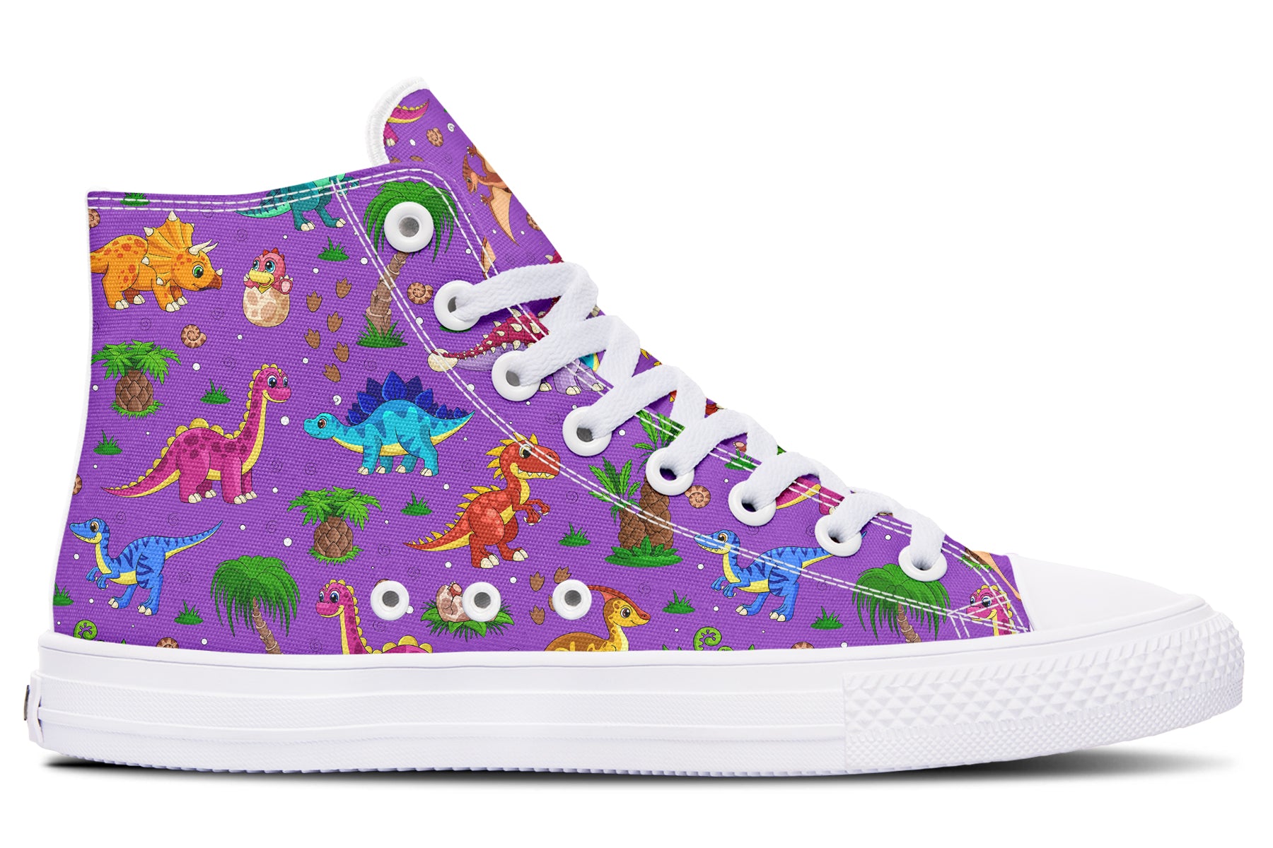 Purple Baby Dinos High Tops (Wide)