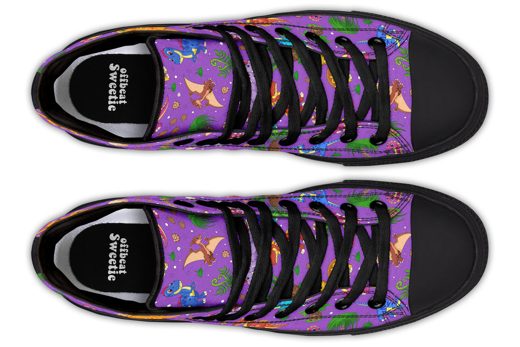 Purple Baby Dinos High Tops (Wide)