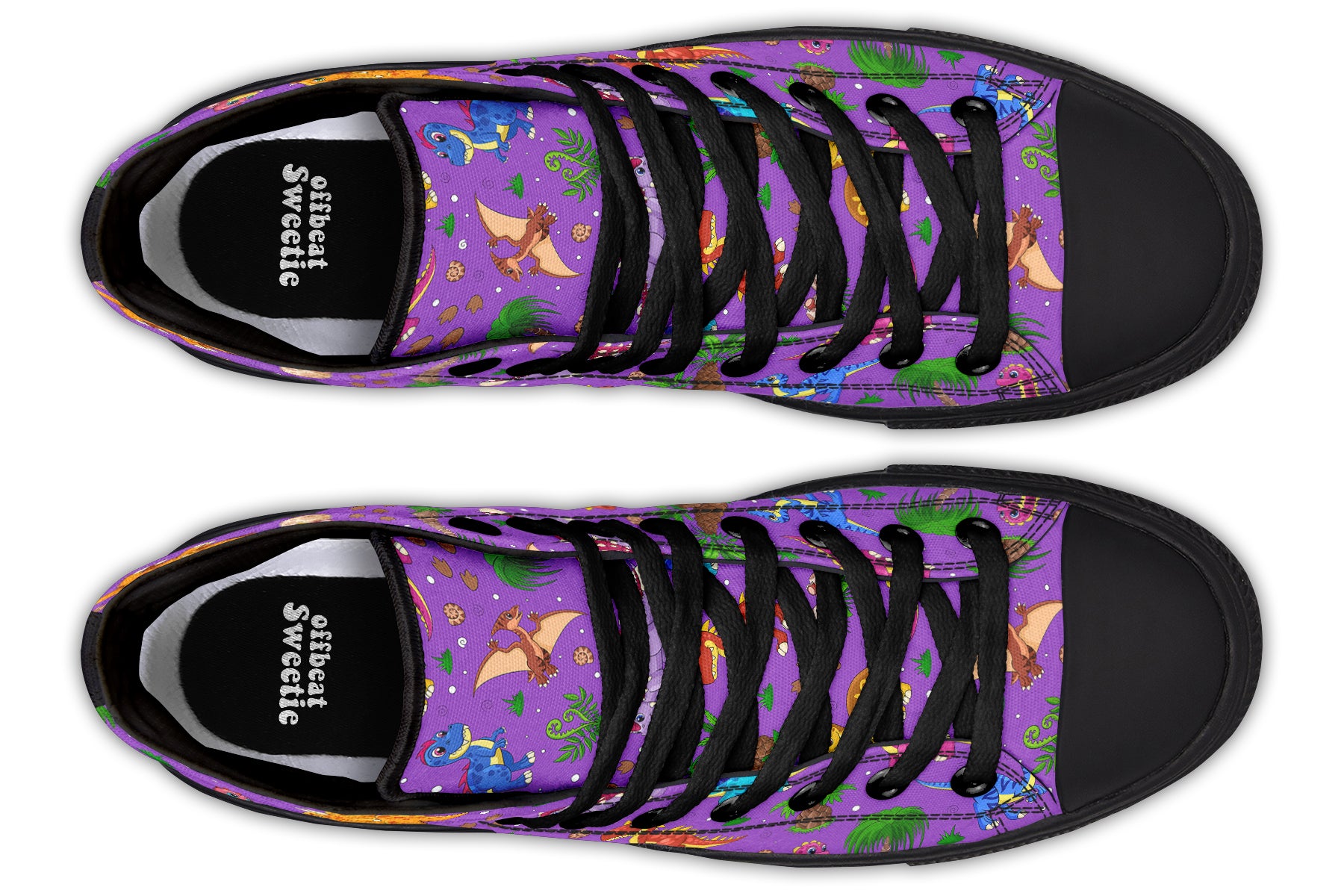 Purple Baby Dinos High Tops (Wide)